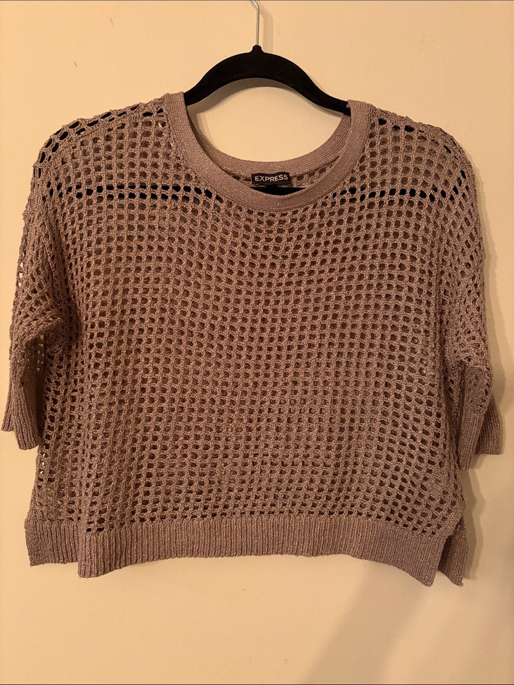EXPRESS Open Knit Metallic Sweater ✨ Like New - Picture 2 of 7